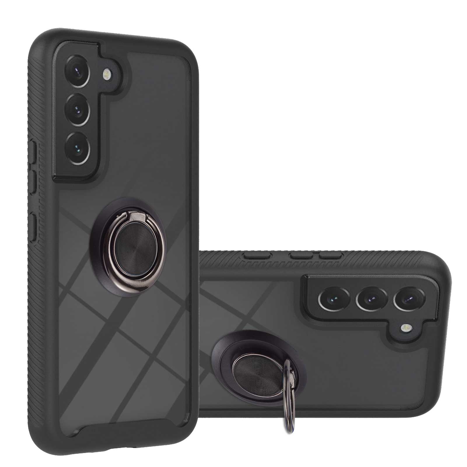 YB PC Series-5 For Samsung Galaxy S23 Transparent Cover with Ring Kickstand PC TPU Detachable 2-in-1 Phone Case YB PC Series-5 For Samsung Galaxy S23 Transparent Cover with Ring Kickstand PC TPU Detachable 2-in-1 Phone Case